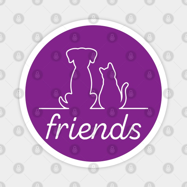 Minimalist Dog and Cat for Animal Lover Friends Magnet by TuncGK